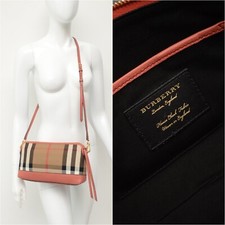 Autêntica bolsa de ombro Burberry Abingdon House Check Derby couro tiracolo, usado comprar usado  Enviando para Brazil