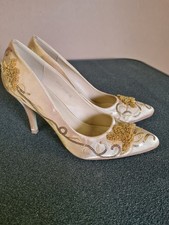 Pumps gold applikationen gebraucht kaufen  Friedrichsthal
