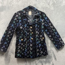 Jaqueta boho vintage Nanette Lepore floral bordada veludo floral fada gótica 8 comprar usado  Enviando para Brazil