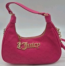 Bolsa de mão de ombro original JUICY COUTURE logotipo assinatura em relevo rosa comprar usado  Enviando para Brazil