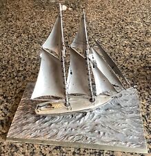 Estatueta rara vintage prata esterlina iate corrida em ondas modelo navio barco comprar usado  Enviando para Brazil