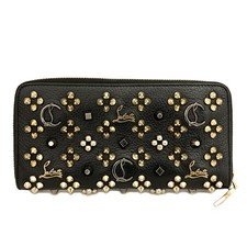 Carteira Christian Louboutin Panettone Spike couro com zíper ao redor longa/6BH0704 comprar usado  Enviando para Brazil
