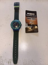 Antigo relógio suíço dos anos 90 SWATCH SCUBA 200 unissex verde limão azul-petróleo - RARO!, usado comprar usado  Enviando para Brazil
