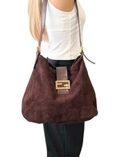 Bolsa de ombro FENDI vintage logotipo FF tiracolo couro marrom dourado camurça comprar usado  Enviando para Brazil