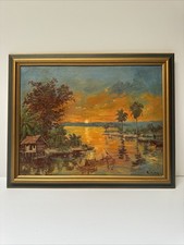 Vintage sunset painting for sale  San Diego