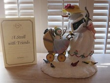 Estatueta boneco de neve LENOX Lynn Bywaters UM PASSEIO COM AMIGOS mãe e bebê com carrinho comprar usado  Enviando para Brazil