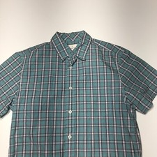 Camisa masculina Gap tamanho pequeno vivida em xadrez azul manga curta botão para baixo comprar usado  Enviando para Brazil