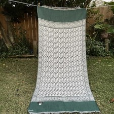 Cachecol STARTEX tecido egípcio tapeçaria cobertor envoltório importado verde paisley comprar usado  Enviando para Brazil