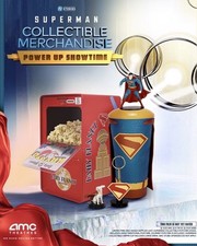 Balde e copo de pipoca jornal Superman Movie Regal cinema novo pré-venda 11 de julho comprar usado  Enviando para Brazil