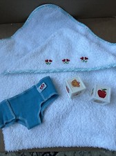 Bloco de fraldas Pleasant Company American Girl Bitty Baby branco e azul Gingham comprar usado  Enviando para Brazil