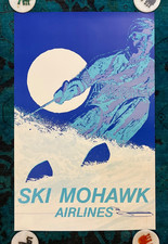 Pôster de viagem original Ski Mohawk Airlines New York Vermont esportes de inverno neve comprar usado  Enviando para Brazil