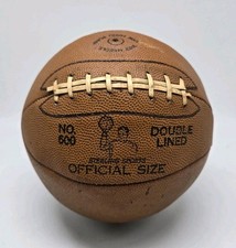 Basquete de couro Sterling Sports década de 1940 8 rendas tamanho oficial #600 forrado duplo comprar usado  Enviando para Brazil