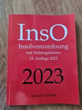 Insolvenzordnung inso 2023 gebraucht kaufen  Würzburg