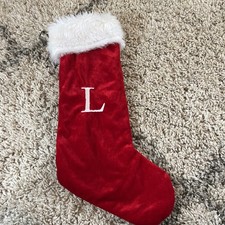 Usado, Meia de Natal Kohl’s letra monogramed L 20’ polegadas vermelha/branca jingle sino comprar usado Usado, Meia de Natal Kohl’s letra monogramed L 20’ polegadas vermelha/branca jingle sino comprar usado  Enviando para Brazil