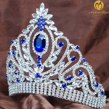 Floral AB Crystal Tiara Rhinestone Crown Wedding Headpiece Pageant Costume comprar usado  Enviando para Brazil