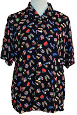 Stonebridge Mujer Negro Multicolor Zapatos y Cartera Diseño Informal Divertida Camisa -L segunda mano  Embacar hacia Mexico