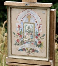 Duńska sztuka religijna 1873 – akwarela i gwasz ze świętym nadrukiem na sprzedaż  PL