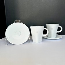 Usado, Conjunto de 2 canecas e pires NESPRESSO PURE Big-Game N1742 café de porcelana branca comprar usado  Enviando para Brazil