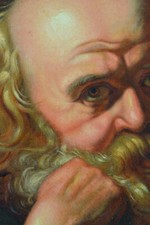 Usado, Linda pintura antiga retrato religioso homem Santo Antoine abade quadro 19e comprar usado  Enviando para Brazil