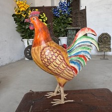 Usado, Estatueta decorativa vintage antiga feita à mão de ferro multicolorida pintada à mão galo comprar usado  Enviando para Brazil