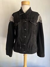 Jaqueta jeans LEVI STRAUSS original rebitada preta cravejada no ombro tamanho XL comprar usado  Enviando para Brazil