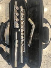 Flauta e estojo Yamaha YFL-381 925 prata cabeça furo aberto pé B também com cabeça flip comprar usado  Enviando para Brazil