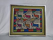 Usado, MOLA PANAMÁ VINTAGE COLORIDA COSTURADA À MÃO ARTE TÊXTIL MOLA comprar usado  Enviando para Brazil