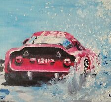 Artista Amador - Carrinho Esportivo Vermelho Spin Out 12x9 Placa de Artistas Pintura Vintage DH comprar usado  Enviando para Brazil