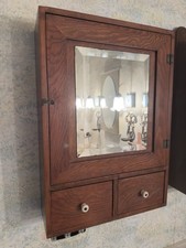 Botiquín de roble, armario vintage de madera para montaje en pared, almacenamiento de baño con espejo segunda mano  Embacar hacia Mexico