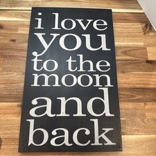 Placa de madeira Love You To The Moon And Back decoração para casa decoração quarto infantil berçário bebê comprar usado  Enviando para Brazil