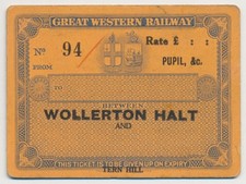 Gwr railway ticket for sale  SWINDON