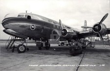 Cartão postal foto RPPC década de 1940 Tampa Int'l Airport National Airlines avião cópia comprar usado  Enviando para Brazil