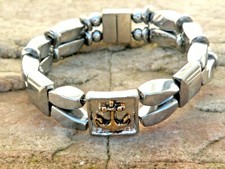 Pulseira magnética de prata hematita tornozeleira 3 opções veleiro âncora navio roda comprar usado  Enviando para Brazil