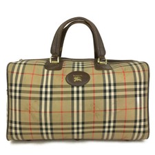 Bolsa de mão Burberrys cavalo logotipo xadrez lona Boston viagem bege/6BD0499 comprar usado  Enviando para Brazil