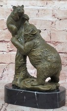 Da Collezione Bronzo Scultura Di Orso Baby Fauna Selvatica Natura Scena Figurina, usado comprar usado  Enviando para Brazil