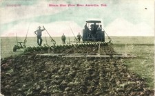 Cartão postal antigo AMARILLO TEXAS TX c1910 disco de vapor arado fazenda campo comprar usado  Enviando para Brazil