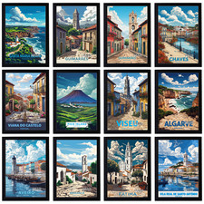Pôster de viagem vintage clássico retrô impressão Portugal decoração para casa arte de parede A4 comprar usado  Enviando para Brazil
