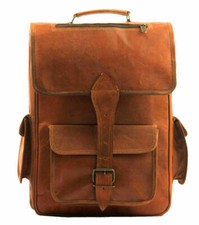 Mochila tiracolo unissex feita à mão couro genuíno durável marrom bolsa grande comprar usado  Enviando para Brazil