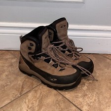 Bota masculina Salomon Contagrip construção trilha caminhada tamanho 7 preta e marrom acastanhado comprar usado  Enviando para Brazil