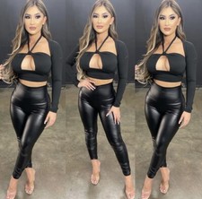 Usado, Blusa cropped TRESSER feminina moda boutique preta manga longa recortada frontal comprar usado  Enviando para Brazil