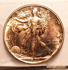 Meio dólar 1943-P Walking Liberty detalhes AU/UNC KM#142 TONIFICADO comprar usado  Enviando para Brazil
