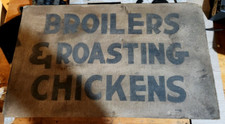 Placa BROILERS & ROASTING CHICKENS - Original ANTIGA Rara! Antigo 16" x 27" comprar usado  Enviando para Brazil