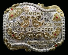 Fivela de cinto troféu RMQHA Rocky Mountain quarto cavalo associação halter éguas comprar usado  Enviando para Brazil