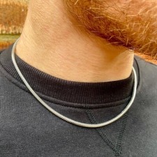 Colar de corrente feminino e masculino de prata esterlina 925 3 mm cobra tamanho 16-30" comprar usado  Enviando para Brazil