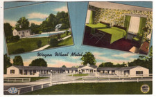 Cartão postal de linho WAGON WHEEL MOTEL - ALEXANDRIA, VIRGÍNIA, usado comprar usado  Enviando para Brazil