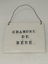 Placa de parede rara Rae Dunn Chambre De Bebe decoração de quarto de bebê quarto de bebê cerâmica comprar usado  Enviando para Brazil