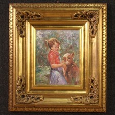 Pintura firmada nina usato  Italia