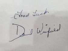 CARTÃO ÍNDICE AUTOGRAFADO ASSINADO POR DAVE WINFIELD 3X5 LINDA ASSINATURA DE CANETA PRETA! comprar usado  Enviando para Brazil