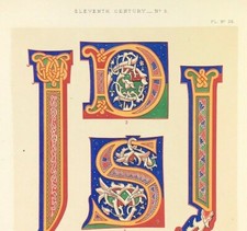 Design decorativo 1860 arte iluminação anglo-saxã caligrafia do século XI   comprar usado  Enviando para Brazil