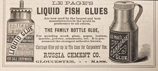 1883 AD(N18)~RUSSIA CEMENT CO. GLOUCESTER, MASSA. COLAS LÍQUIDAS PARA PEIXES LEPAGE’S comprar usado  Enviando para Brazil